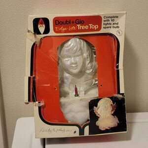 VTG 70s Doubl Glo Edge Lite Tree Top Pearlized Angel‎ 10 Light Japan READ